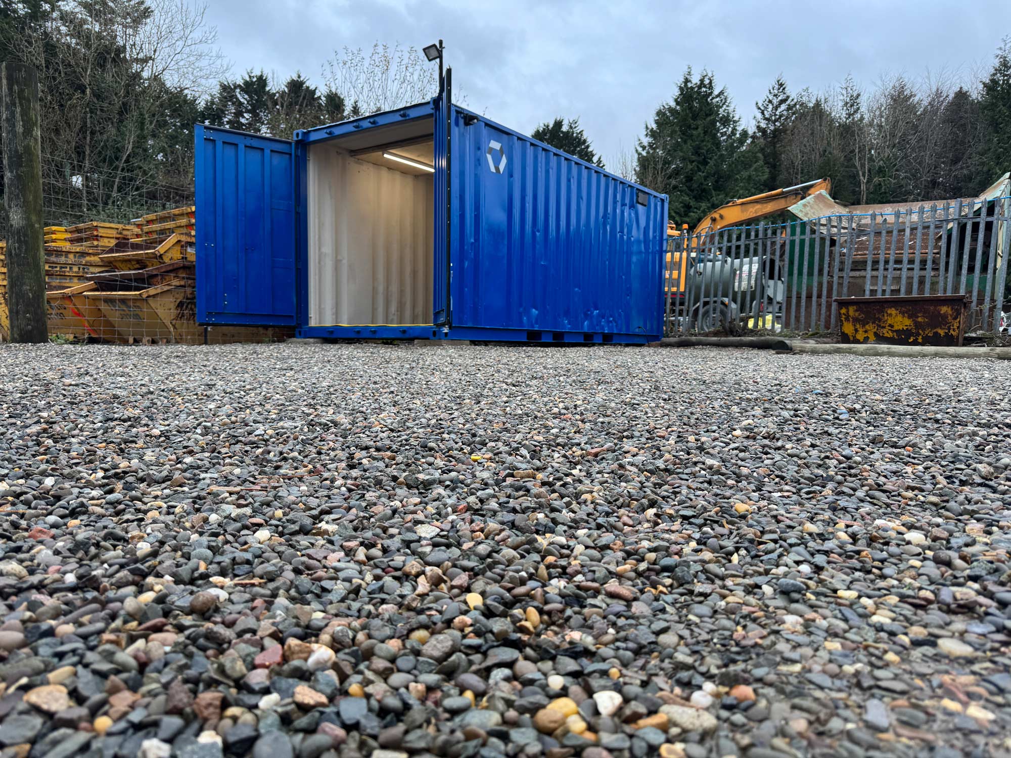 Finished container work space ready to use on site